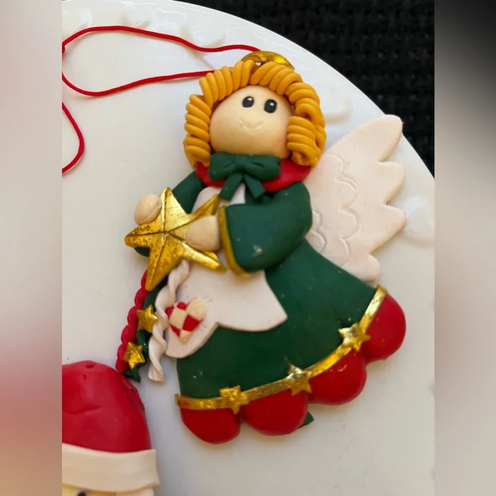 Vintage Clay Dough Set Of 3‎ Christmas Ornaments